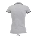 so00578 - Tricou polo adult dama Sol's Pasadena Pique  [Grey/Navy]