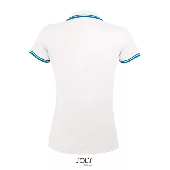 so00578 - Tricou polo adult dama Sol's Pasadena Pique  [White/Aqua]