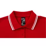 so00578 - Tricou polo adult dama Sol's Pasadena Pique  [White/Aqua]