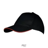SO00594-Sapca-din-bumbac-pieptanat-5-panele-LONG-BEACH-BlackRed