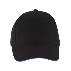   SO00594 - Sapca din bumbac pieptanat - 5 panele - LONG BEACH - [Black/Royal]