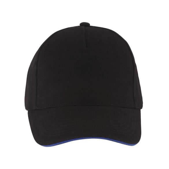 SO00594 - Sapca din bumbac pieptanat - 5 panele - LONG BEACH - [Black/Royal]