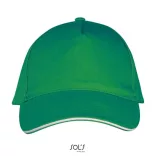SO00594-Sapca-din-bumbac-pieptanat-5-panele-LONG-BEACH-Kelly-GreenWhit