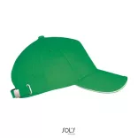 SO00594-Sapca-din-bumbac-pieptanat-5-panele-LONG-BEACH-Kelly-GreenWhit