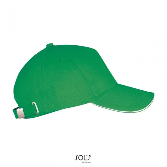 SO00594-Sapca-din-bumbac-pieptanat-5-panele-LONG-BEACH-Kelly-GreenWhit