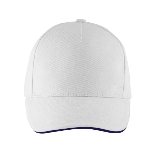 SO00594 - Sapca din bumbac pieptanat - 5 panele - LONG BEACH - [White/French Navy]