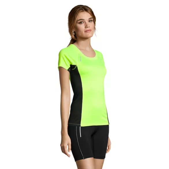 so01415ney-Tricou-sport-alergare-adult-dama-SOLS-SYDNEY-Neon-Yellow