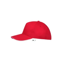 so88110 - Sapca din bumbac 5 panele SUNNY [Red/White]