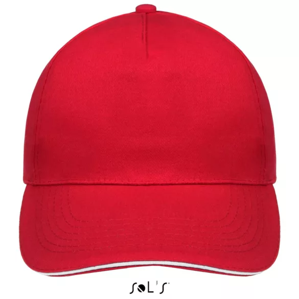 so88110 - Sapca din bumbac 5 panele SUNNY [Red/White]