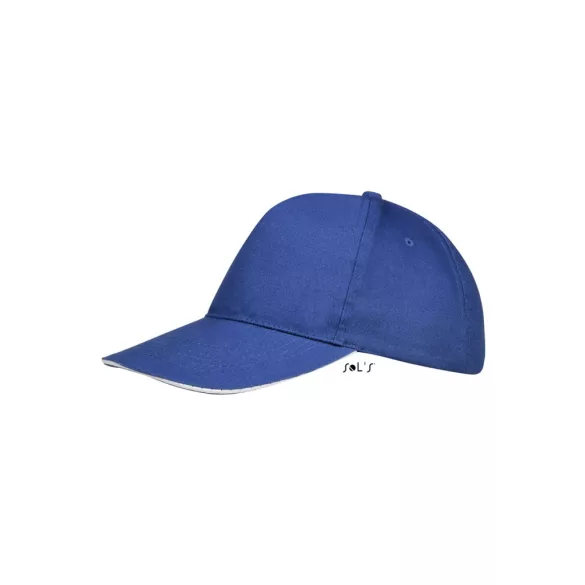 so88110 - Sapca din bumbac 5 panele SUNNY [Royal Blue/White]