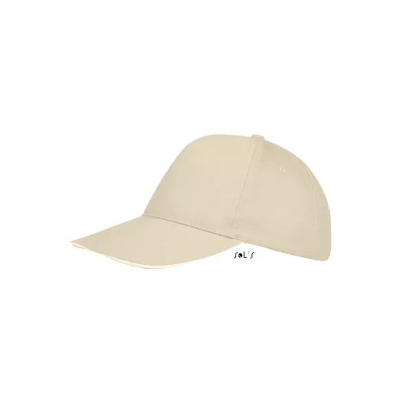 so88110 - Sapca din bumbac 5 panele SUNNY [Beige/White]
