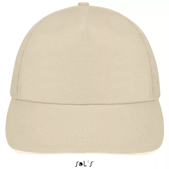 so88110 - Sapca din bumbac 5 panele SUNNY [Beige/White]