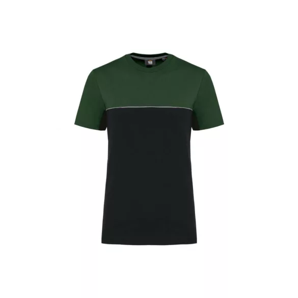 wk304 - Tricou unisex in doua tonuri - Designed to work - [Black/Forest Green]