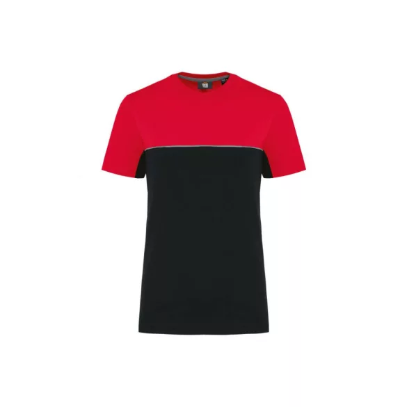 wk304 - Tricou unisex in doua tonuri - Designed to work - [Black/Red]