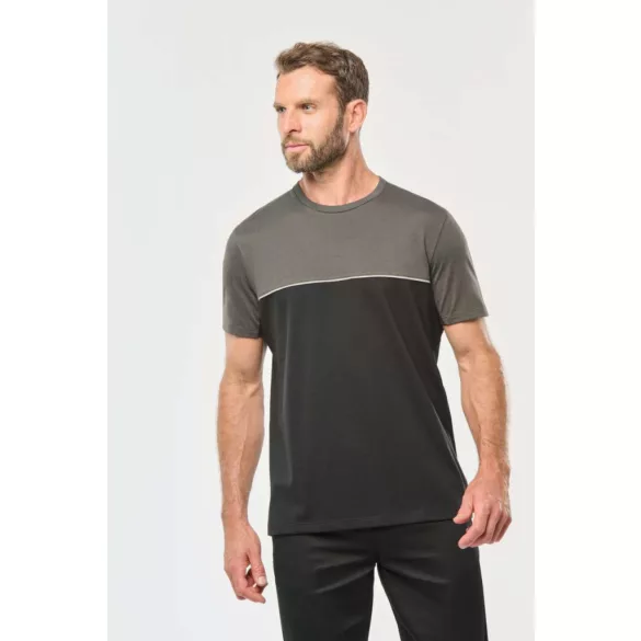 wk304 - Tricou unisex in doua tonuri - Designed to work - [Black/Red]