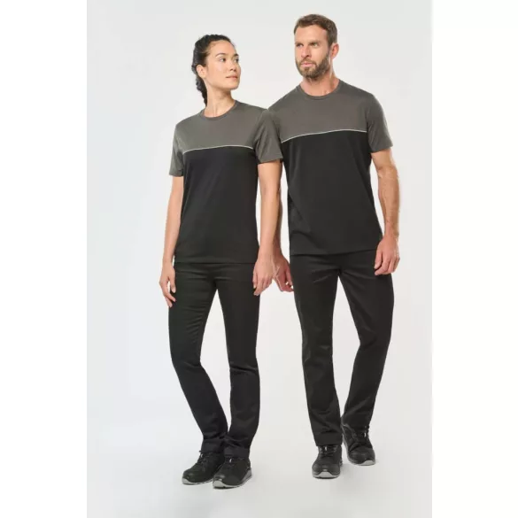 wk304 - Tricou unisex in doua tonuri - Designed to work - [Navy/Royal Blue]