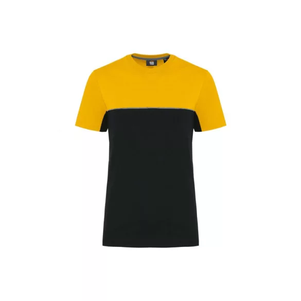 wk304 - Tricou unisex in doua tonuri - Designed to work - [Black/Yellow]