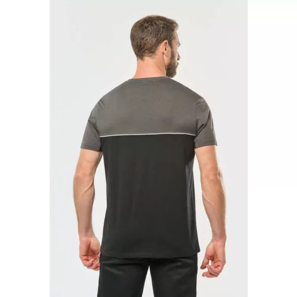 wk304 - Tricou unisex in doua tonuri - Designed to work - [Black/Yellow]