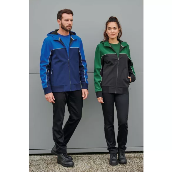 wk450 - Jacheta softshell unisex cu 3 straturi in 2 culori BIONIC [Black/Forest Green]