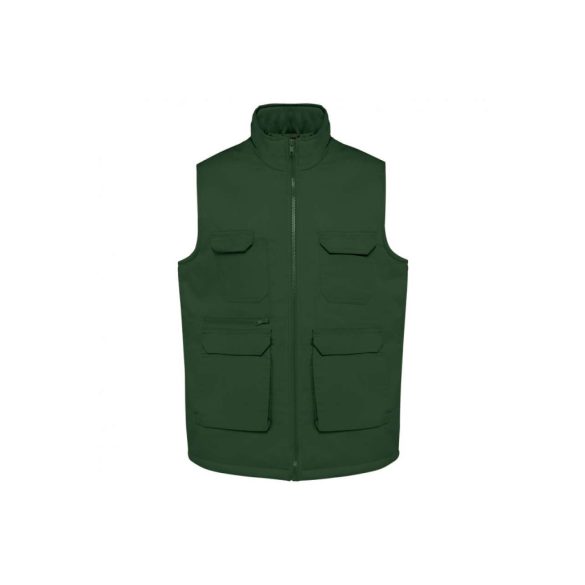 wk607fg - Vesta unisex cu buzunare multiple WK [Forest Green]