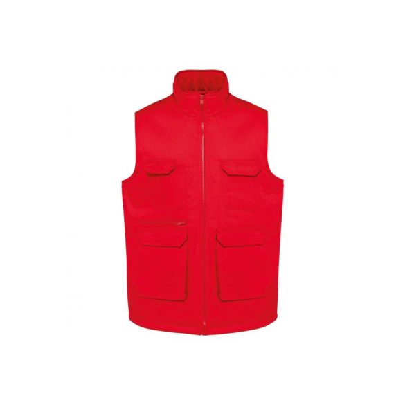 wk607re - Vesta unisex cu buzunare multiple WK [Red]